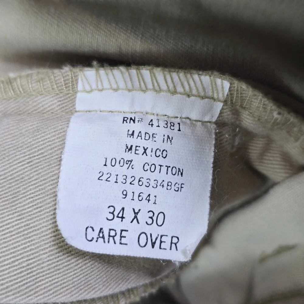 Y2K Polo Ralph Lauren Chino Pants Mens 34x30 Khaki Tan Cotton Twill Straight Leg